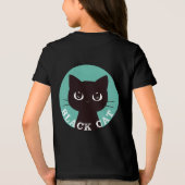 BLACK CAT | Minimalist Modern Pop Black Cat トライブレンドTシャツ (裏面)