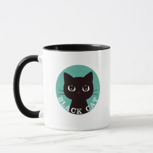 BLACK CAT   Minimalist Modern Pop Black Cat マグカップ