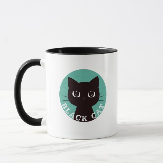 BLACK CAT | Minimalist Modern Pop Black Cat マグカップ (左)