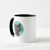 BLACK CAT | Minimalist Modern Pop Black Cat マグカップ (正面左)