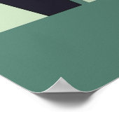 Black Cat Minimalist Wall Art Modern Green Botanic ポスター (角)