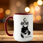 Black CAT MOM追加フォトまたは名前 マグカップ