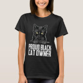 Black cat mom  Black kitten  Black cat father Tシャツ (正面)
