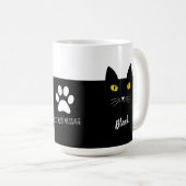 Black Cat Mug Gift for Cat Lovers | Personalized コーヒーマグカップ (正面右)