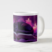 Black Cat Mug | Witchy Candlelight Coffee Cup ジャンボコーヒーマグカップ (正面右)