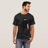 Black Cat Murder Knife Nani Japanese Kitten Sarcas Tシャツ (正面フル)