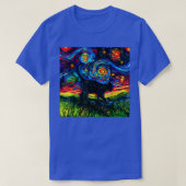 Black Cat Night 4 Van Gogh Cat Gift, Cat Tシャツ (デザイン正面)