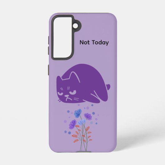 Black Cat Not Today Galaxy Case – Purple Samsung Galaxyケース (裏面)