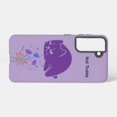 Black Cat Not Today Galaxy Case – Purple Samsung Galaxyケース (裏面横)