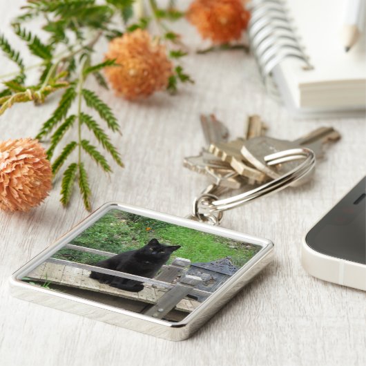 Black Cat on a Bridge Keychain キーホルダー (側面)