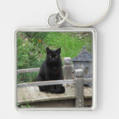 Black Cat on a Bridge Keychain キーホルダー (正面)
