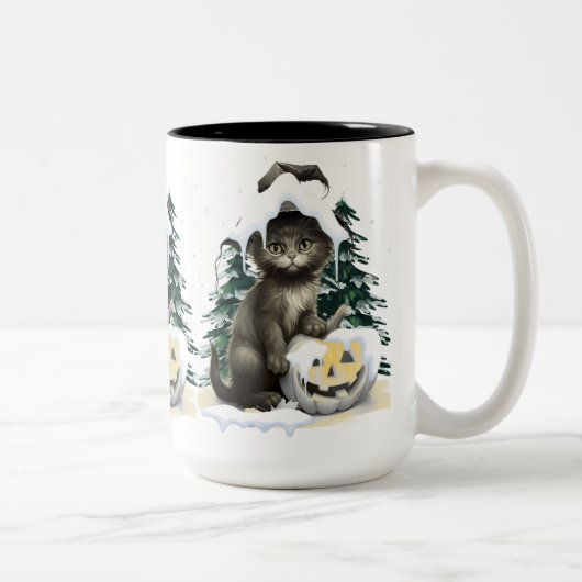 Black Cat On A Jack ツートーンマグカップ (右)
