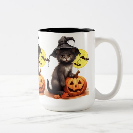 Black Cat On A Jack ツートーンマグカップ (右)