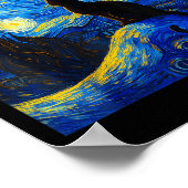 Black Cat On A Starry Night – Cat Lover Funny Van  ポスター (角)