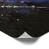 Black Cat on Crescent Moon with Starry Night Sky ポスター (角)