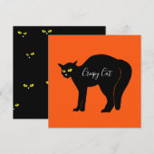 Black Cat on Orange 招待状 (正面/裏面)