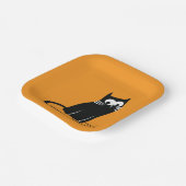 Black Cat on Orange – Kids  ペーパープレート (傾斜あり)