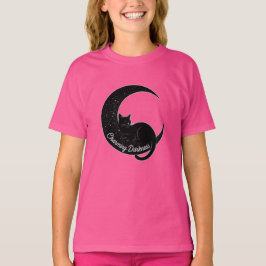 Black Cat on the Crescent Moon: Charm of Darkness Tシャツ
