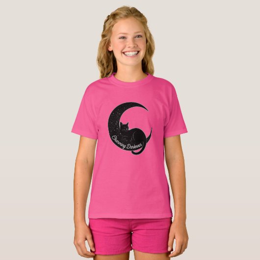 Black Cat on the Crescent Moon: Charm of Darkness  Tシャツ (正面フル)