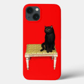 Black cat on the stool Case-Mate iPhone case iPhoneケース (裏面)