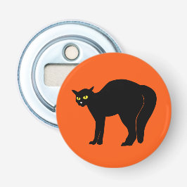 Black Cat on Vibrant Orange 栓抜き