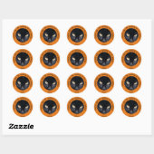 Black Cat Orange Halloween Thank You Stickers ラウンドシール (シート)