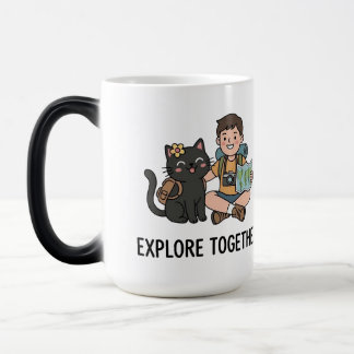 Black Cat Owner World Travel Adventure Coffee Tea モーフィングマグカップ