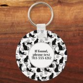 Black Cat Pattern Keychain キーホルダー (裏面)