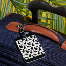 Black Cat Pattern Luggage Tag for Travel ラゲッジタグ