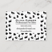 Black Cat Pattern Professional Pet Sitter 名刺 (正面)