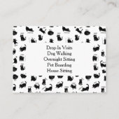Black Cat Pattern Professional Pet Sitter 名刺 (裏面)