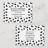 Black Cat Pattern Professional Pet Sitter 名刺 (正面/裏面)