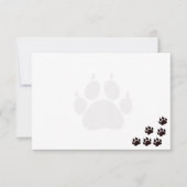 Black Cat Paw Prints Monogram Blank  ノートカード (正面)