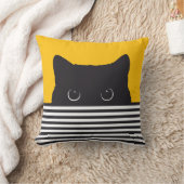 Black Cat Peeking クッション (ブランケット)