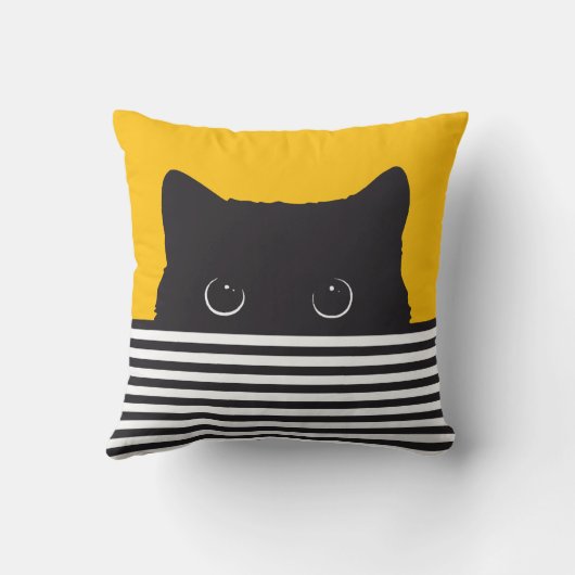 Black Cat Peeking クッション (裏面)