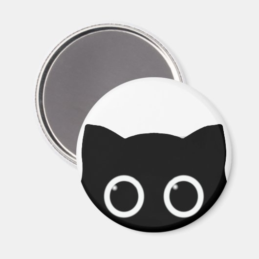 Black Cat Peeking マグネット (正面/裏面)