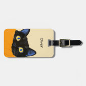 Black Cat Peeking ラゲッジタグ (正面横)