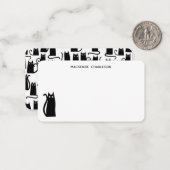 Black Cat Personalized Stationery ノートカード (正面/裏面インサイチュ)