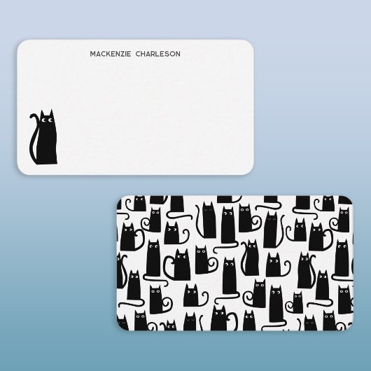 Black Cat Personalized Stationery ノートカード
