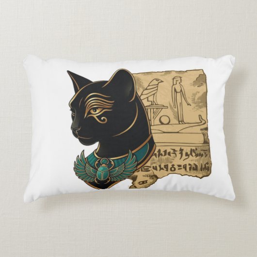 Black Cat Pharaoh Design アクセントクッション (正面)