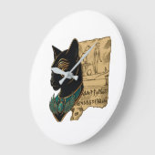 Black Cat Pharaoh Design ラージ壁時計 (傾斜)