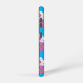 Black Cat Pink Floral Galaxy Case – Turquoise Samsung Galaxyケース (右側面)