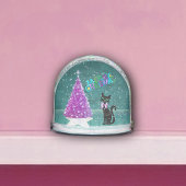 Black Cat Pink Sparkling Christmas Tree Teal Room