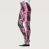 BLACK CAT PINK YOGA PANTS LEGGINGS レギンス (左)