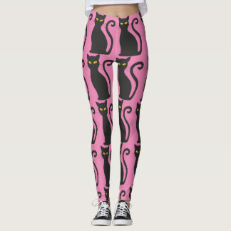 BLACK CAT PINK YOGA PANTS LEGGINGS レギンス