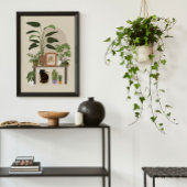 Black Cat Plant Lover Cozy Home Aesthetic Modern  ポスター