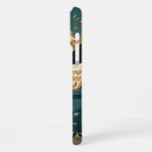 Black Cat Playing Piano Cool Pianist Gift iPhoneケース (左側面)