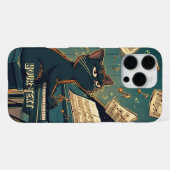 Black Cat Playing Piano Cool Pianist Gift iPhoneケース (裏面横)