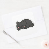 Black Cat PNG Sticker – Cute Kawaii Cat Loaf スクエアシール (封筒)