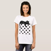 Black cat Polka dot T shirt Tシャツ (正面フル)